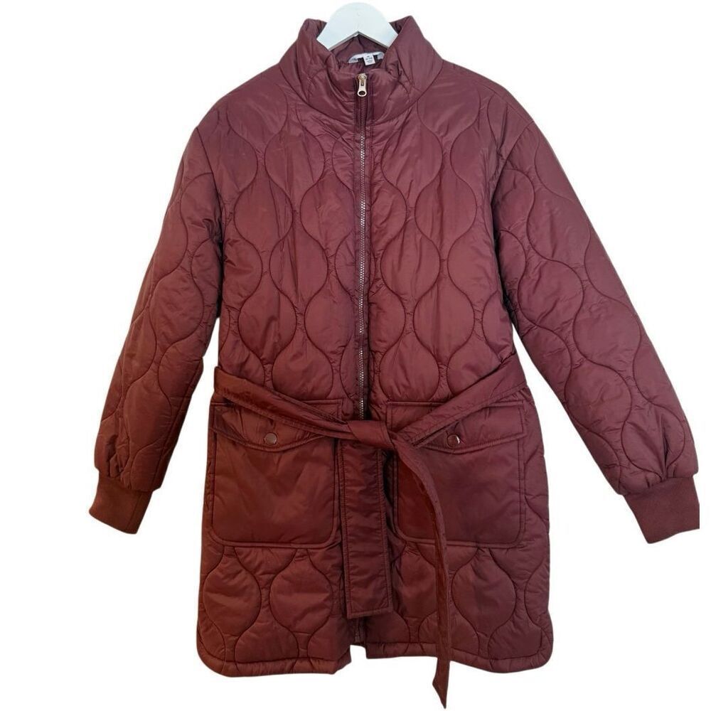 Time and Tru burgundy onion quilted puffer barn jacket size M 8/10 - Picture 9 of 9